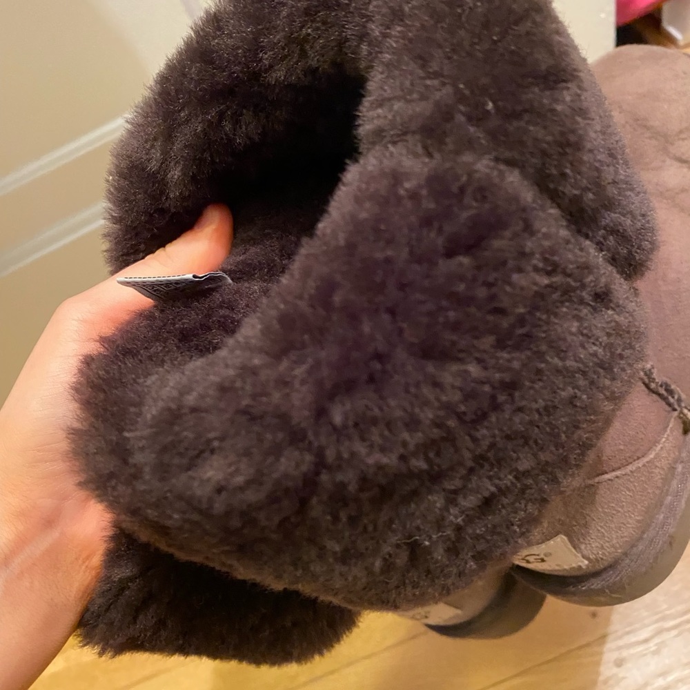 Women’s Chocolate Brown Fur Mini Uggs - Picture 7 of 9